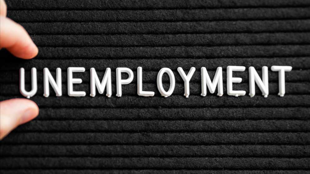 Pinboard with the word Unemployment